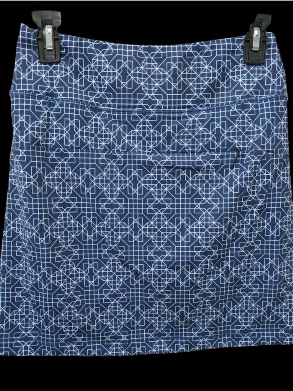 Cutter & Buck Navy and White Geometric Mini Skirt
